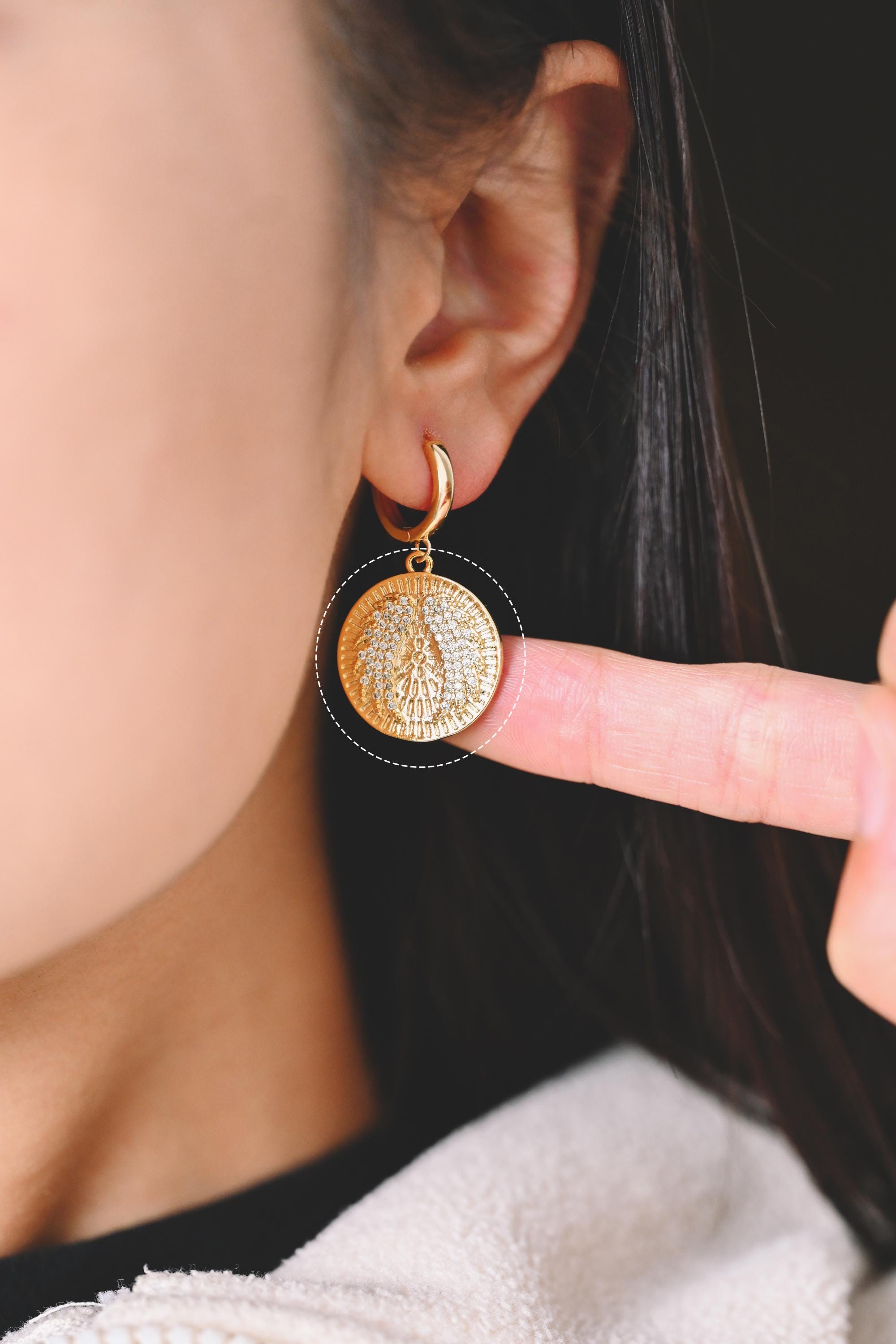 4pcs CZ Pave Gold Angel Wing Charm, Gold plated Brass, Dainty Wing Pendants (GB-2087)